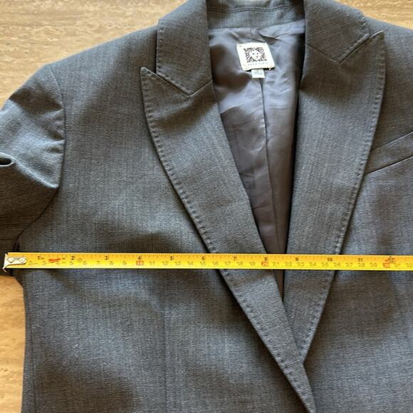 Ann Klein Grey One Button Preppy Wool Blend Dressy ZZ - Picture 4 of 13
